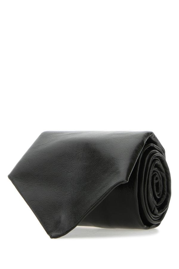 BOTTEGA VENETA | Black leather tie