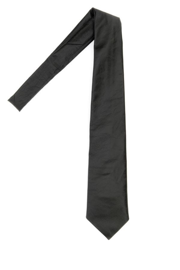 BOTTEGA VENETA | Black leather tie