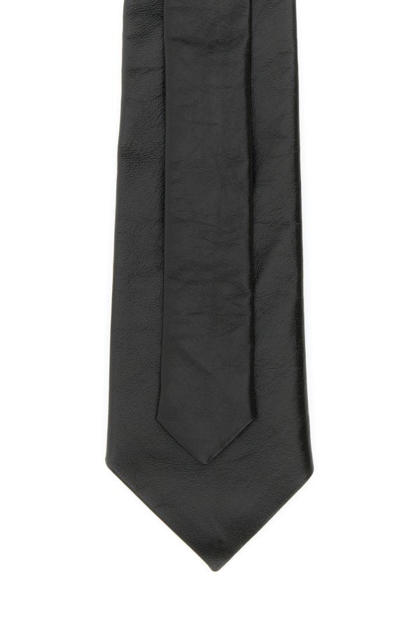 BOTTEGA VENETA | Black leather tie