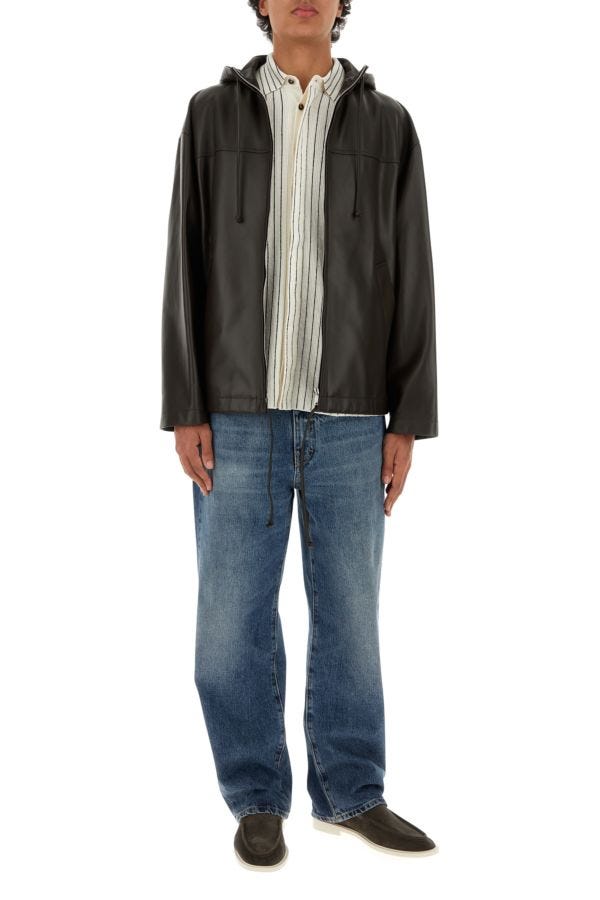 BOTTEGA VENETA | Dark brown leather jacket