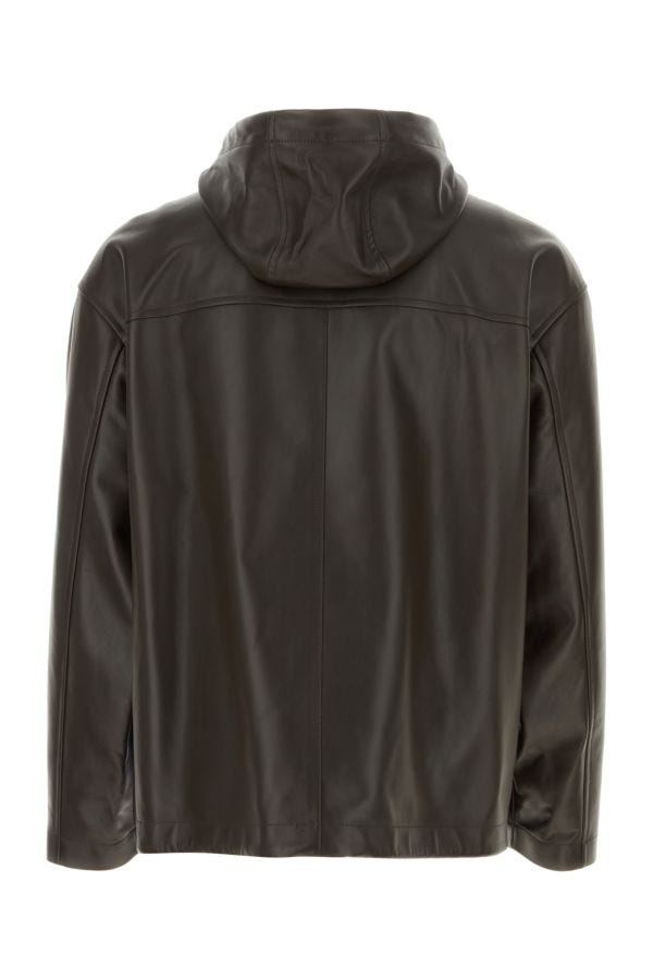 BOTTEGA VENETA | Dark brown leather jacket