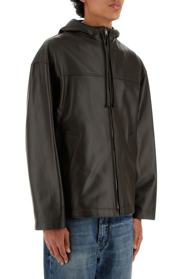 BOTTEGA VENETA | Dark brown leather jacket