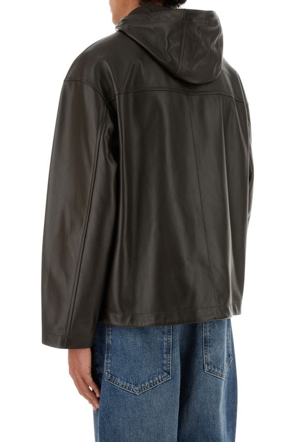 BOTTEGA VENETA | Dark brown leather jacket