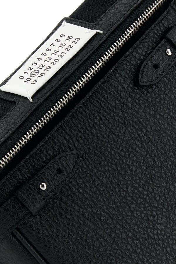 MAISON MARGIELA | Black leather 5AC Camera Bag Vertical crossbody bag