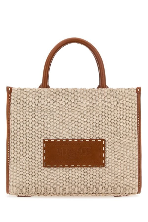 VERSACE | Raffia small Athena shopping bag