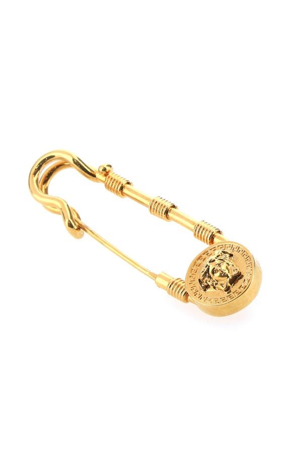 VERSACE | Gold metal Safety Pin brooch