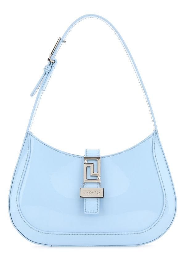 VERSACE | Pastel light-blue leather small Greca Goddess shoulder bag
