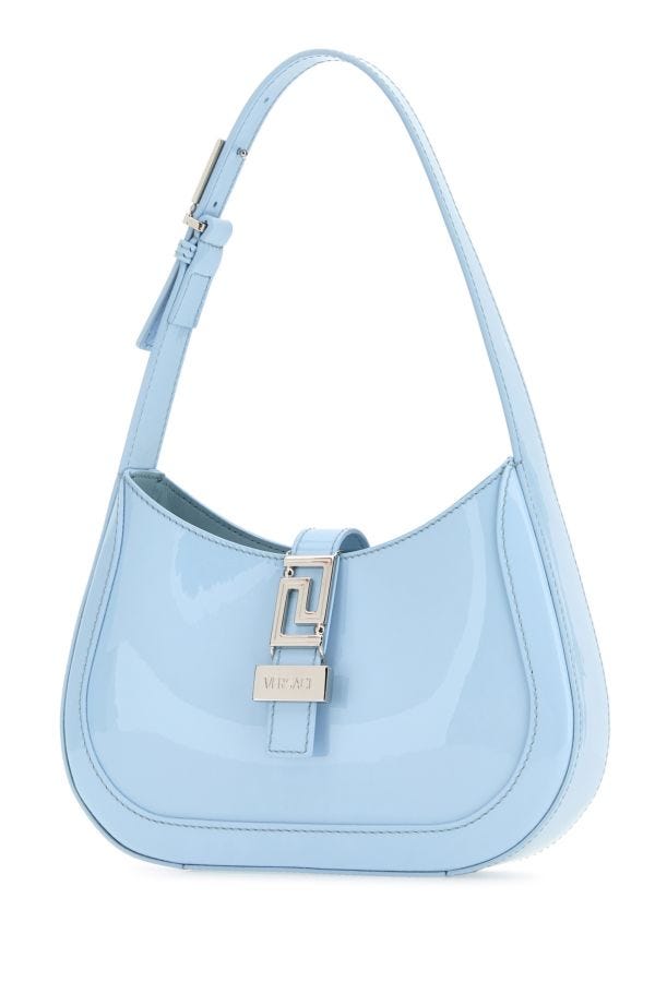 VERSACE | Pastel light-blue leather small Greca Goddess shoulder bag