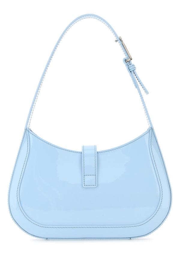 VERSACE | Pastel light-blue leather small Greca Goddess shoulder bag