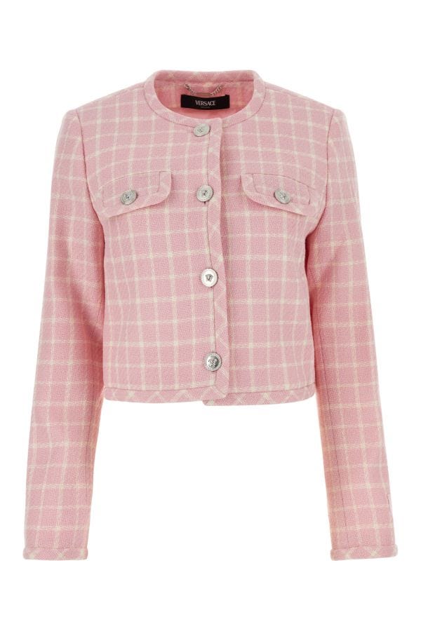 VERSACE | Embroidered tweed blazer