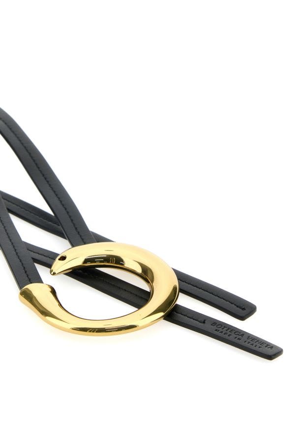 BOTTEGA VENETA | Black leather Sardine belt