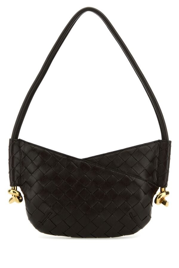 BOTTEGA VENETA | Dark brown nappa leather mini Solstice shoulder bag