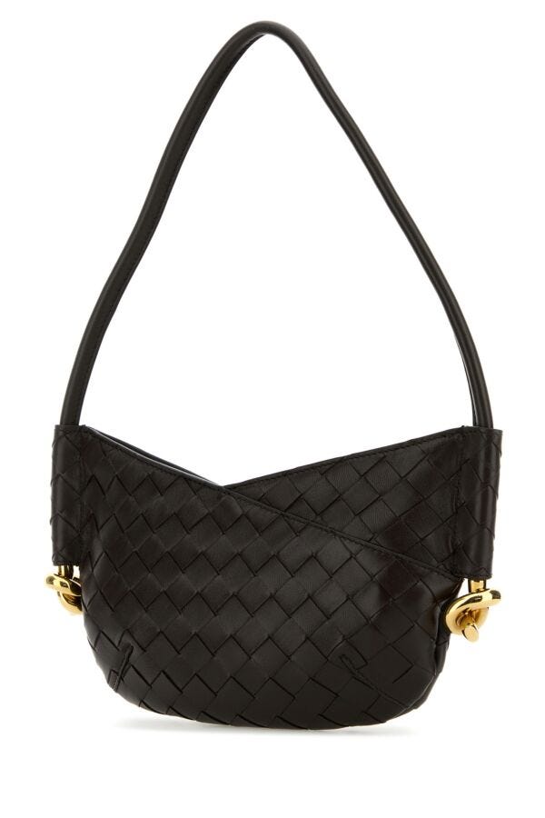 BOTTEGA VENETA | Dark brown nappa leather mini Solstice shoulder bag