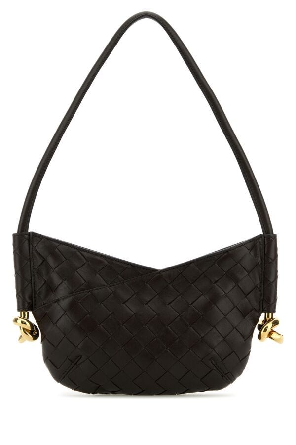 BOTTEGA VENETA | Dark brown nappa leather mini Solstice shoulder bag