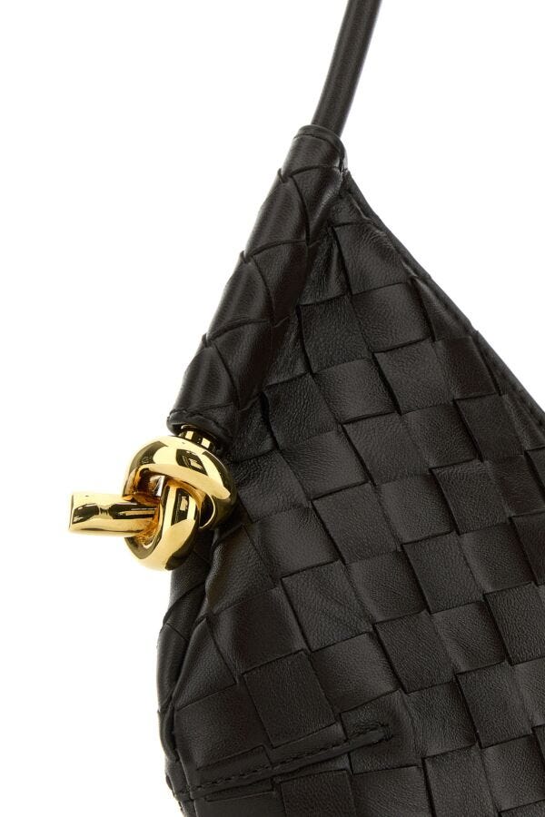 BOTTEGA VENETA | Dark brown nappa leather mini Solstice shoulder bag