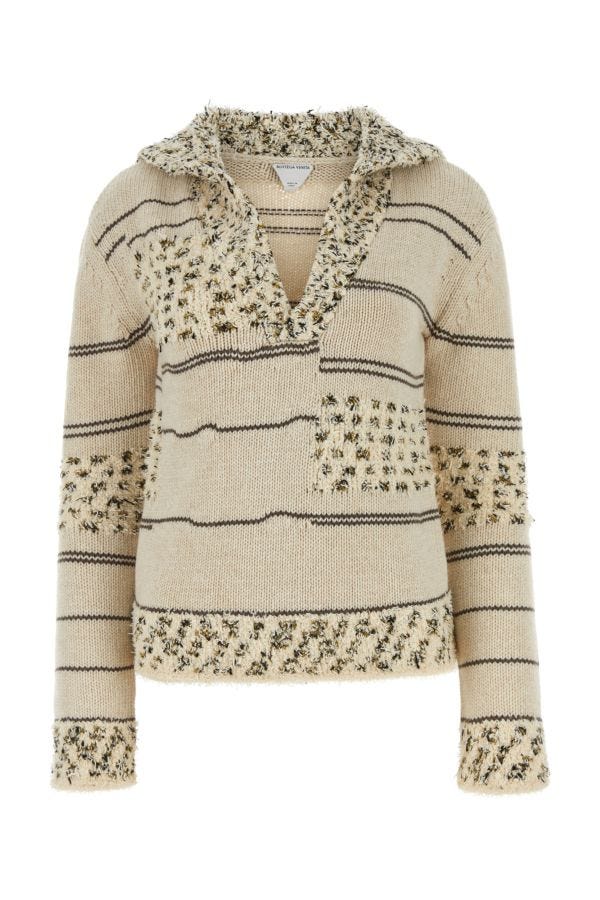 BOTTEGA VENETA | Embroidered wool blend polo shirt