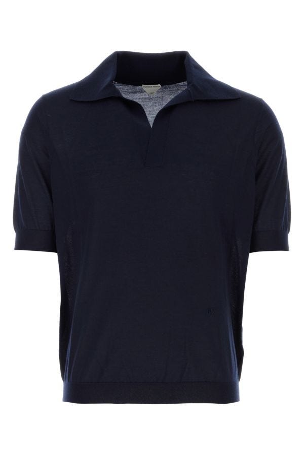 BOTTEGA VENETA | Midnight blue cashmere polo shirt
