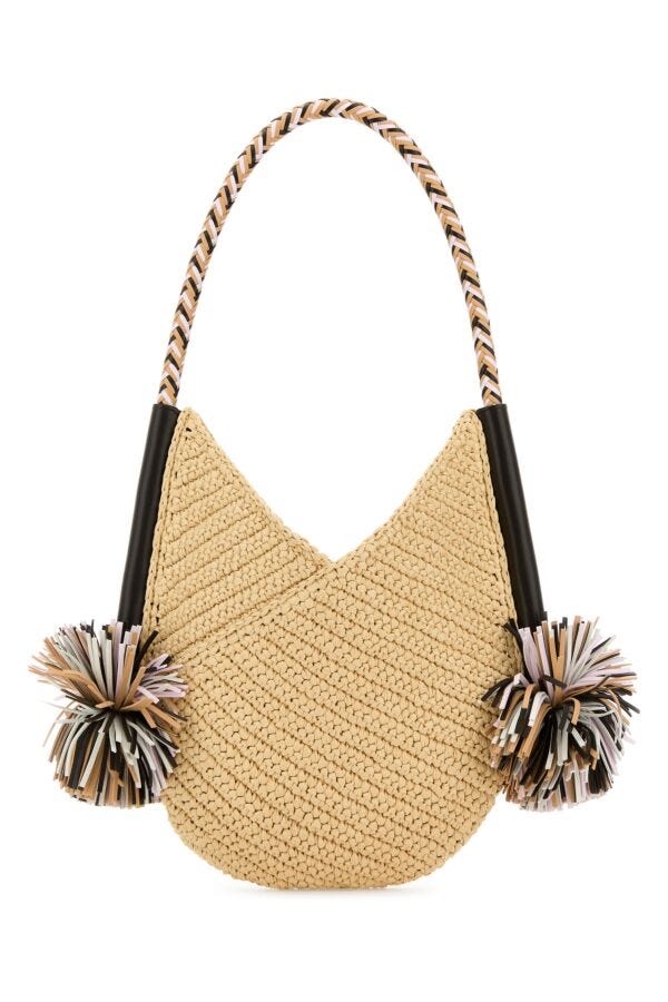 BOTTEGA VENETA | Raffia small Solstice shoulder bag