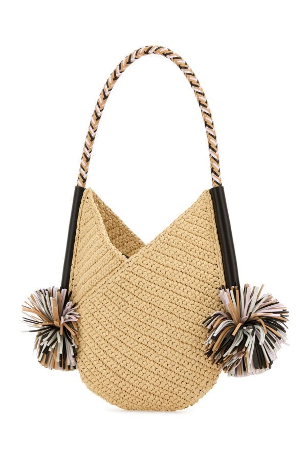 BOTTEGA VENETA | Raffia small Solstice shoulder bag