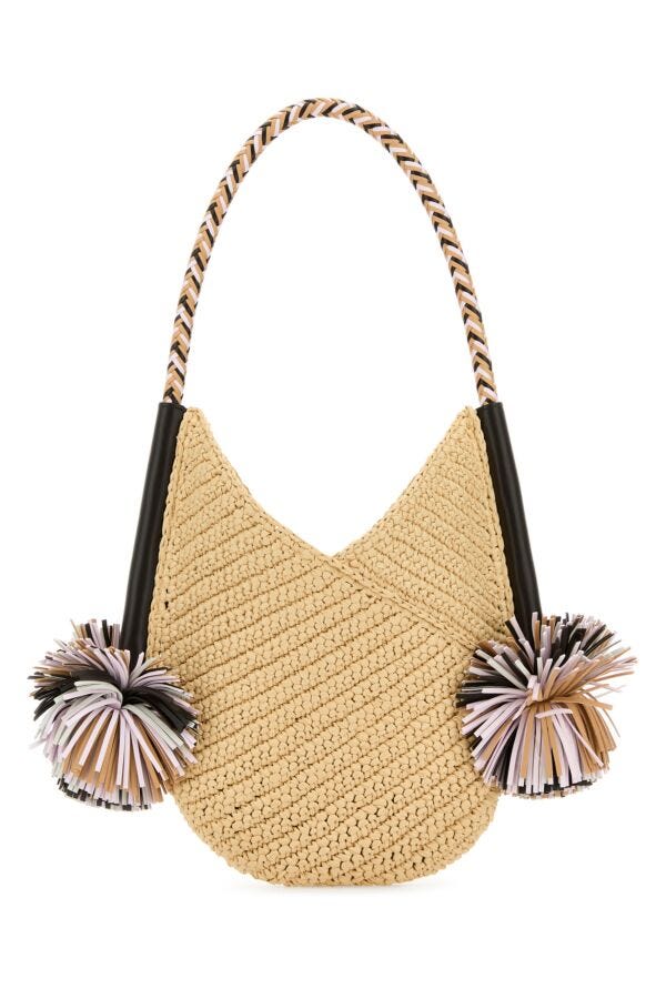 BOTTEGA VENETA | Raffia small Solstice shoulder bag