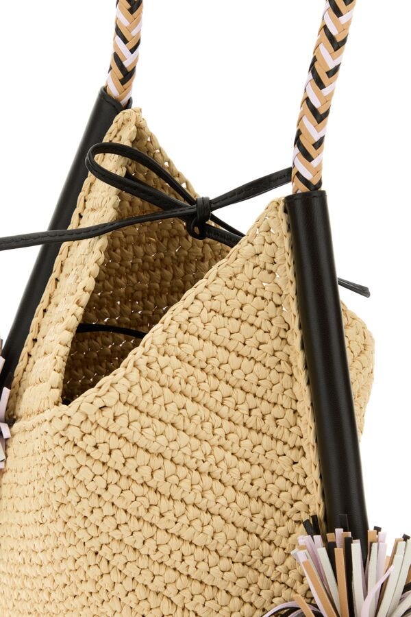 BOTTEGA VENETA | Raffia small Solstice shoulder bag