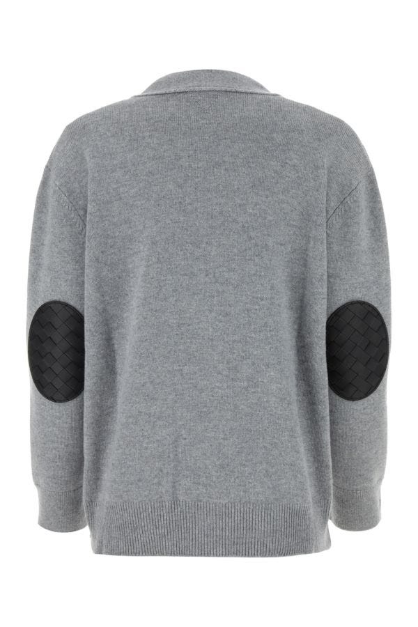 BOTTEGA VENETA | Grey stretch cashmere blend cardigan