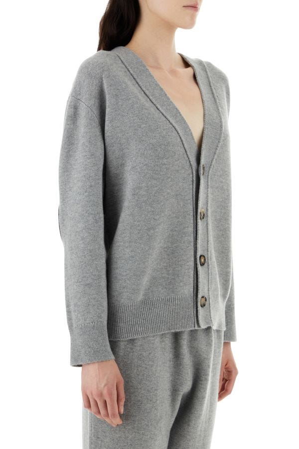 BOTTEGA VENETA | Grey stretch cashmere blend cardigan