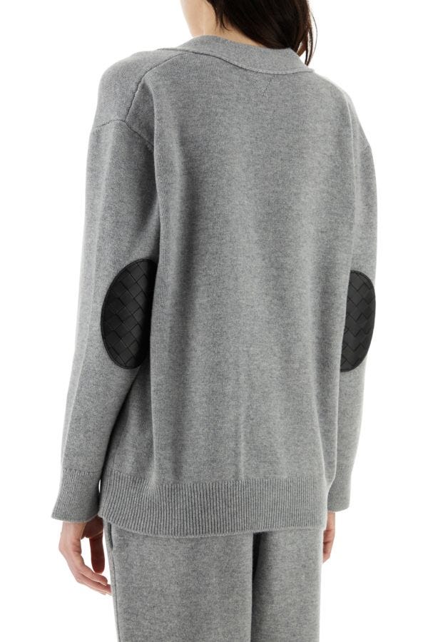 BOTTEGA VENETA | Grey stretch cashmere blend cardigan
