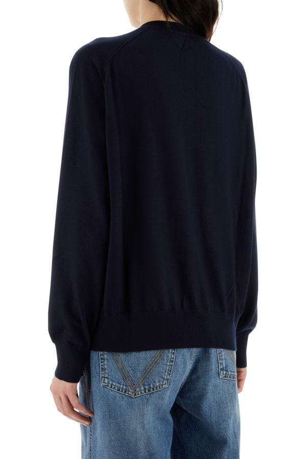BOTTEGA VENETA | Navy blue stretch linen blend cardigan