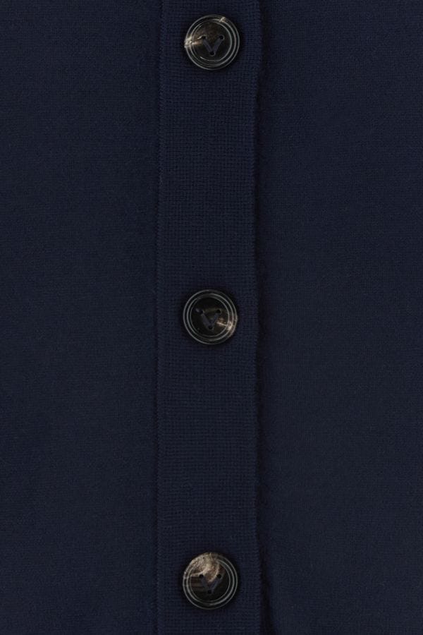 BOTTEGA VENETA | Navy blue stretch linen blend cardigan