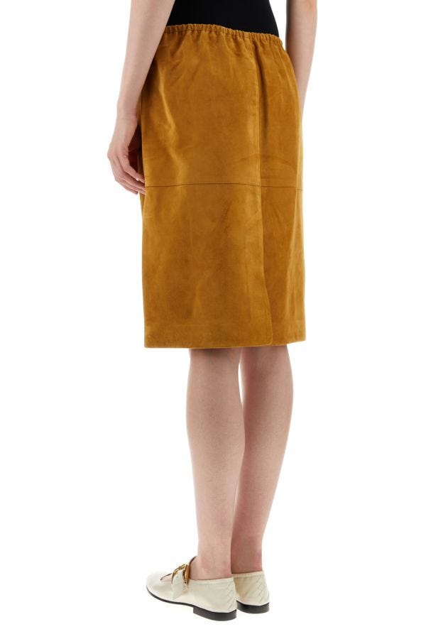 BOTTEGA VENETA | Camel suede skirt