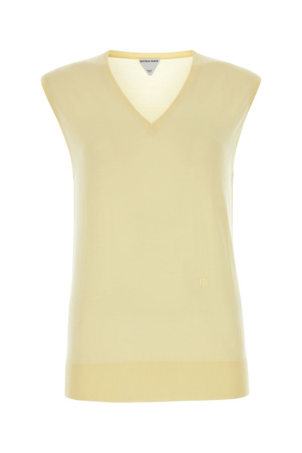 BOTTEGA VENETA | Pastel yellow cotton blend vest