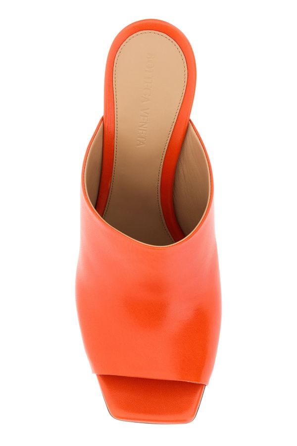 BOTTEGA VENETA | Orange nappa leather Knot mules