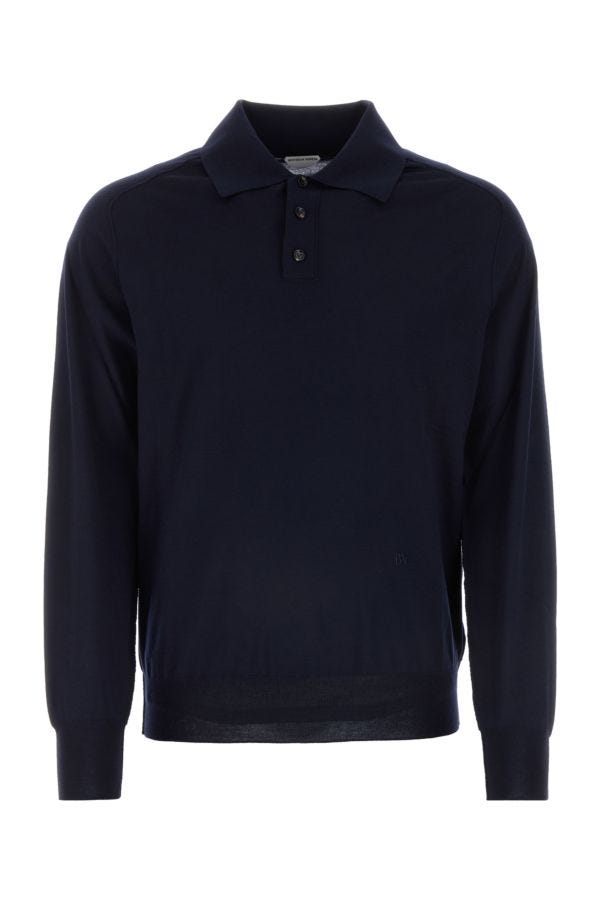 BOTTEGA VENETA | Dark blue wool polo shirt