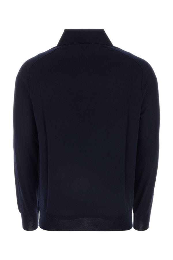 BOTTEGA VENETA | Dark blue wool polo shirt
