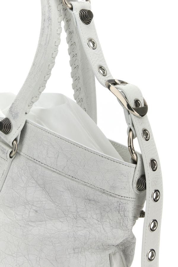 BALENCIAGA | White leather Neo Cagole XL Plus shopping bag