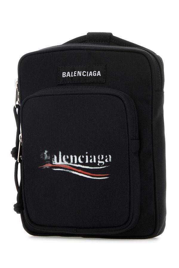 BALENCIAGA | Black nylon Explorer crossbody bag