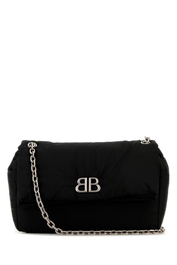BALENCIAGA | Black nylon medium Monaco shoulder bag