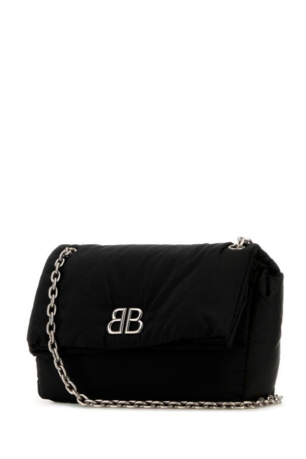 BALENCIAGA | Black nylon medium Monaco shoulder bag