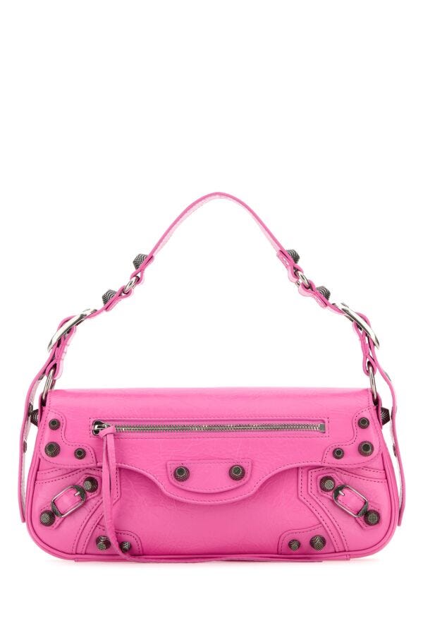 BALENCIAGA | Fuchsia leather small Le Cagole Sling shoulder bag