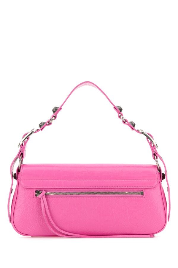 BALENCIAGA | Fuchsia leather small Le Cagole Sling shoulder bag