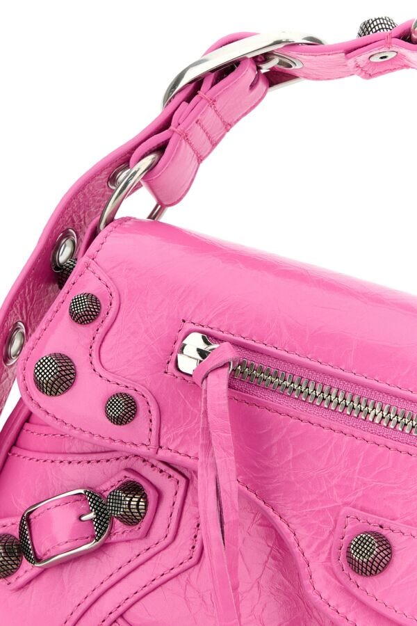 BALENCIAGA | Fuchsia leather small Le Cagole Sling shoulder bag