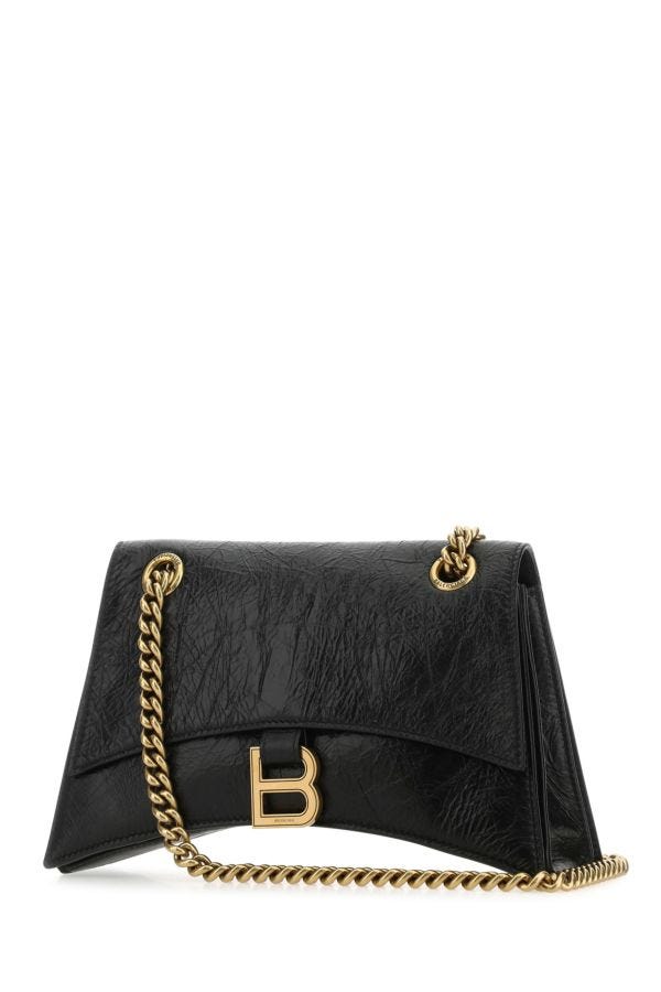 BALENCIAGA | Black leather small Crush shoulder bag