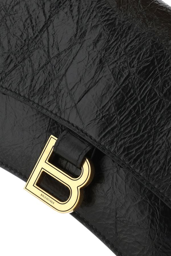 BALENCIAGA | Black leather small Crush shoulder bag