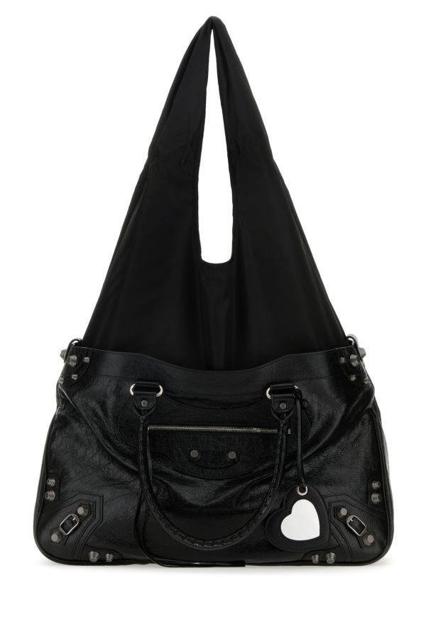 BALENCIAGA | Black leather Neo Cagole XL Plus shopping bag