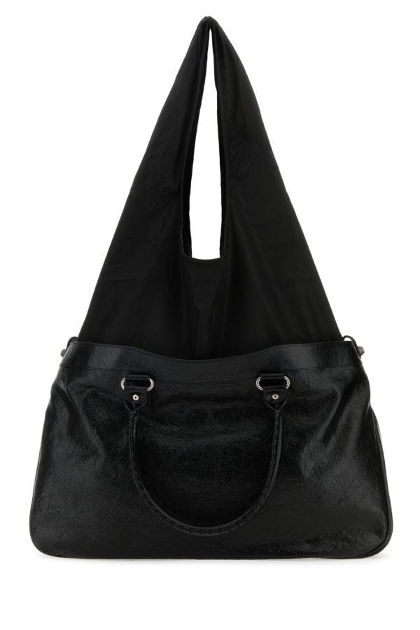 BALENCIAGA | Black leather Neo Cagole XL Plus shopping bag