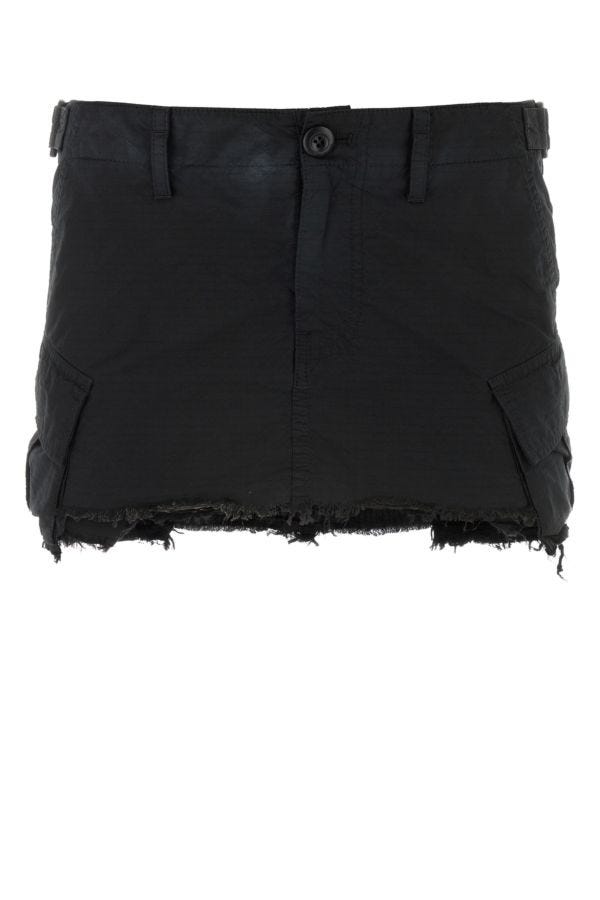 BALENCIAGA | Black cotton blend mini skirt