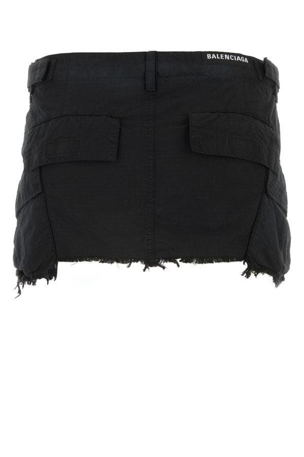 BALENCIAGA | Black cotton blend mini skirt