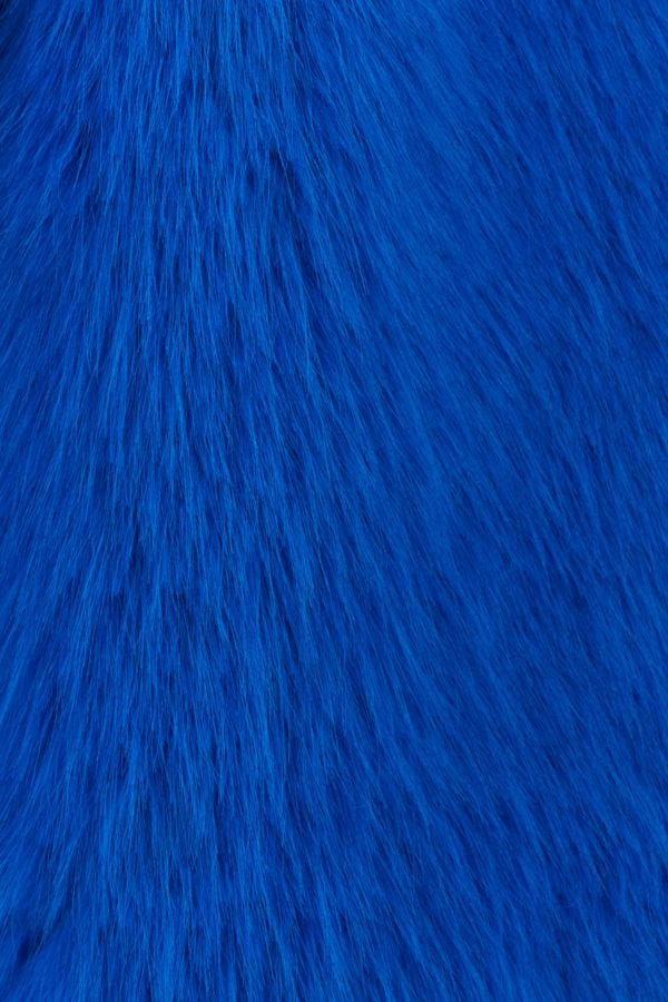 BALENCIAGA | Electric blue eco fur coat