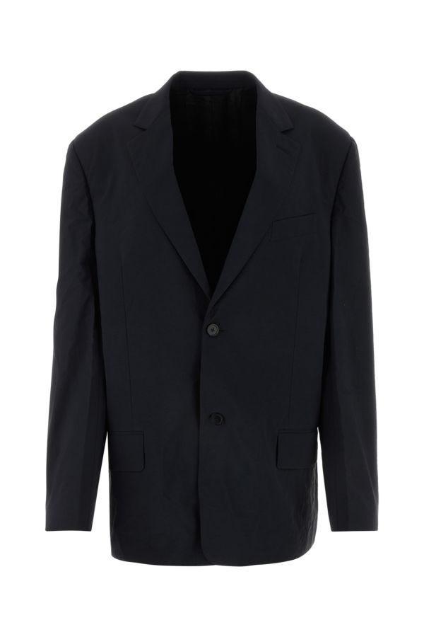 BALENCIAGA | Black nylon oversize blazer